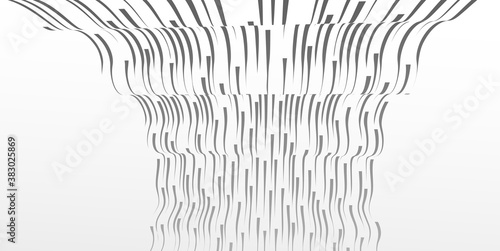 Technology vector abstract background with lines big data flow, 3D abstraction of nanotechnology and science, electronics and digital style, wire net dimensional perspective.