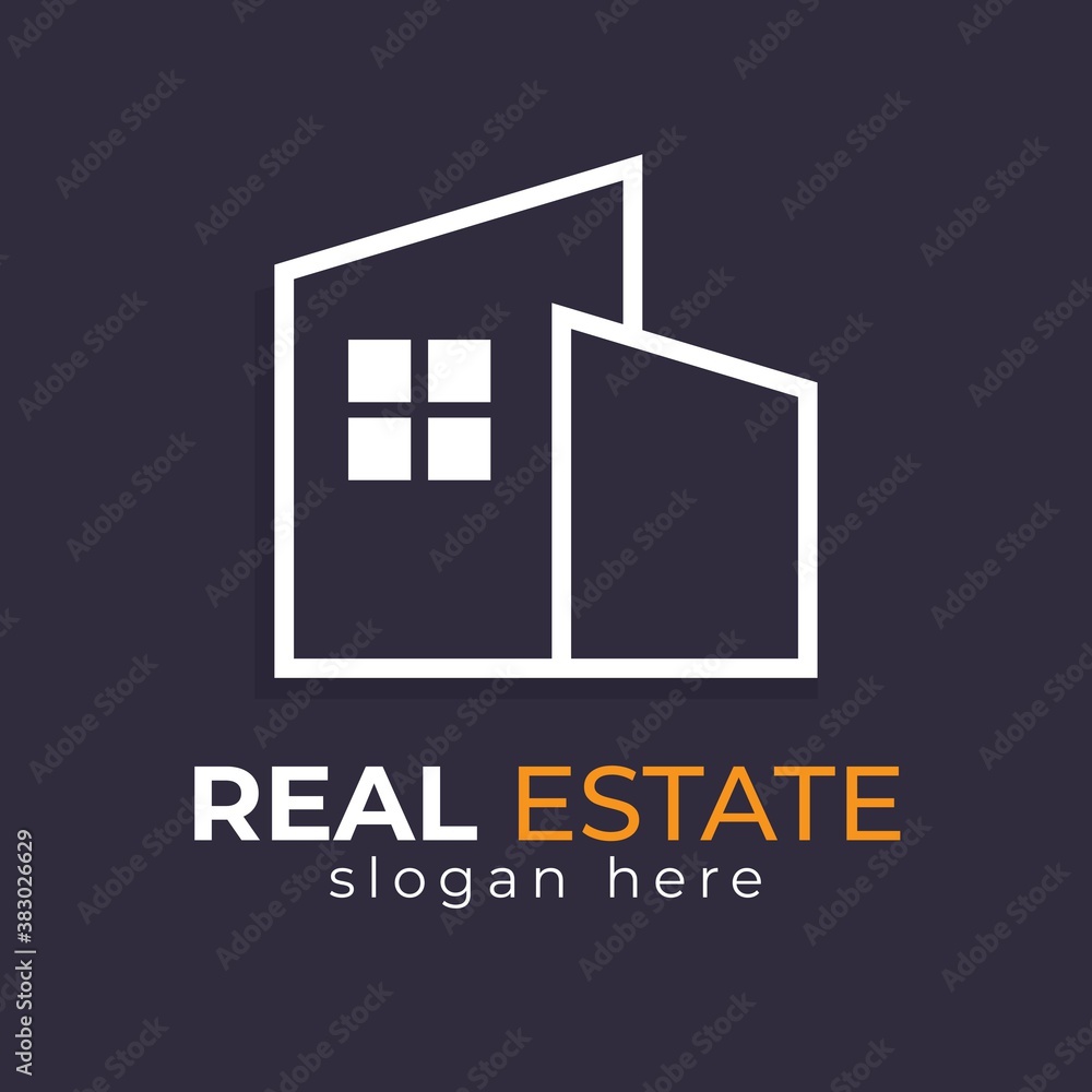 Real Estate Logo With Simple Concept Real Estate Logo With Simple Concept