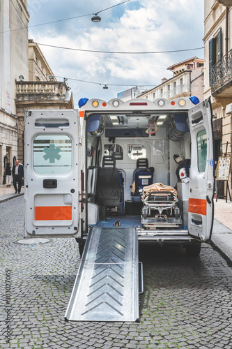Interior of an ambulance