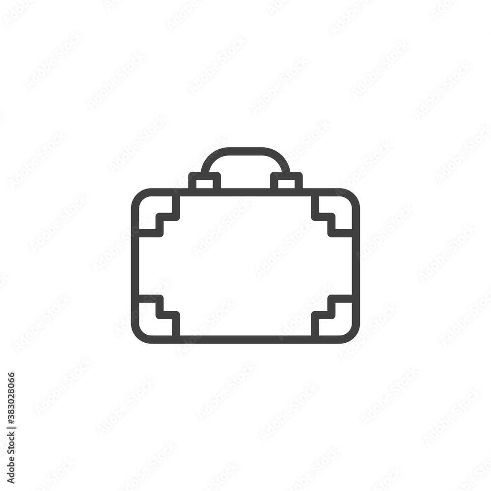 Travel case line icon. linear style sign for mobile concept and web design. Briefcase outline vector icon. Symbol, logo illustration. Vector graphics Travel case line icon. linear style sign for mobile concept and web design. Briefcase outline vector icon. Symbol, logo illustration. Vector graphics