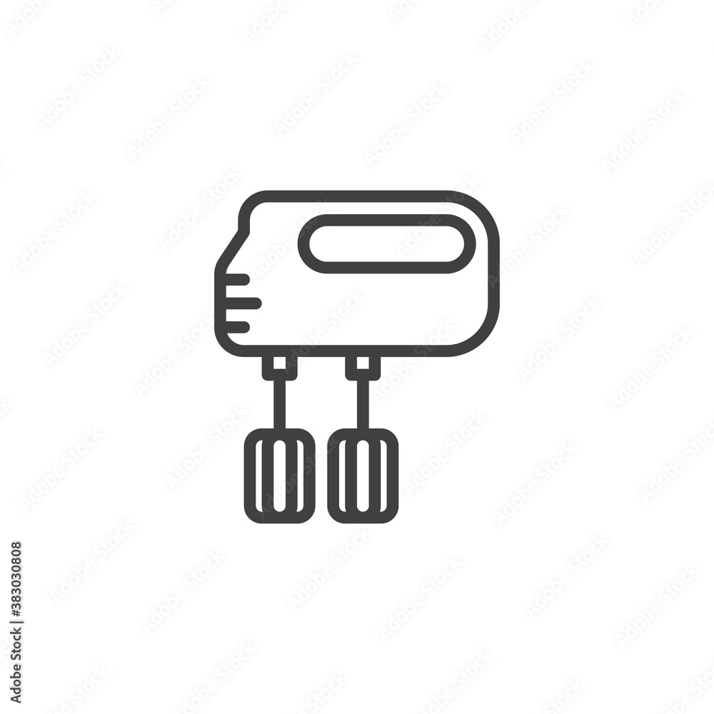 Electrical hand mixer line icon. linear style sign for mobile concept and web design. Kitchen mixer outline vector icon. Symbol, logo illustration. Vector graphics Electrical hand mixer line icon. linear style sign for mobile concept and web design. Kitchen mixer outline vector icon. Symbol, logo illustration. Vector graphics