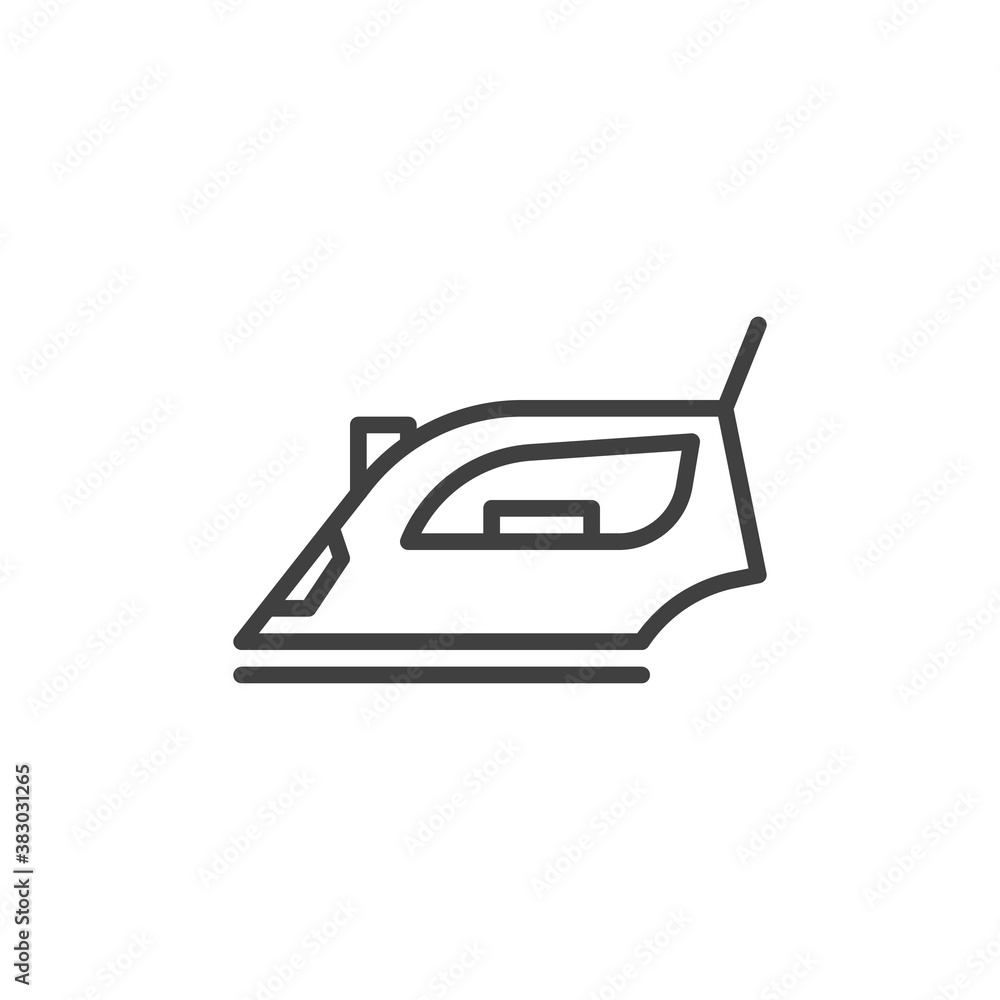 Electric iron line icon. linear style sign for mobile concept and web design. Iron outline vector icon. Symbol, logo illustration. Vector graphics Electric iron line icon. linear style sign for mobile concept and web design. Iron outline vector icon. Symbol, logo illustration. Vector graphics