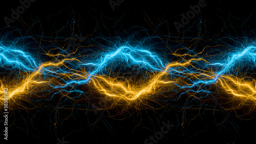 Fire and ice lightning, plasma background