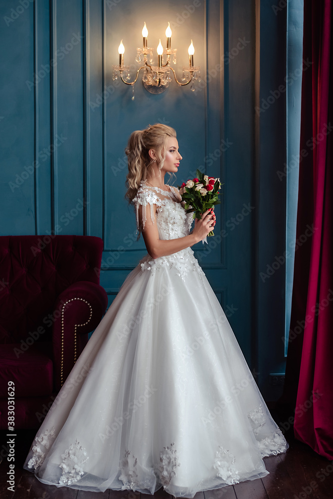 Fashion portrait of a beautiful bride