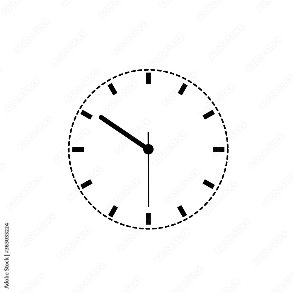 Clock icon in flat style, Business watch. design element for you project Clock icon in flat style, Business watch. design element for you project