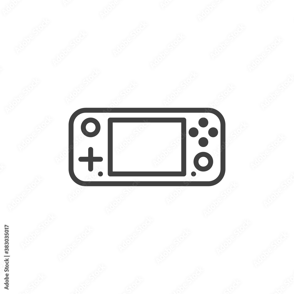 Gamepad console line icon. linear style sign for mobile concept and web design. Handheld gamepad outline vector icon. Symbol, logo illustration. Vector graphics Gamepad console line icon. linear style sign for mobile concept and web design. Handheld gamepad outline vector icon. Symbol, logo illustration. Vector graphics