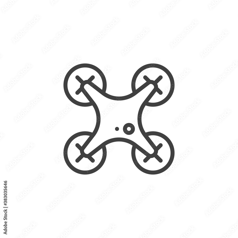 Drone, quadcopter line icon. linear style sign for mobile concept and web design. Drone outline vector icon. Symbol, logo illustration. Vector graphics Drone, quadcopter line icon. linear style sign for mobile concept and web design. Drone outline vector icon. Symbol, logo illustration. Vector graphics