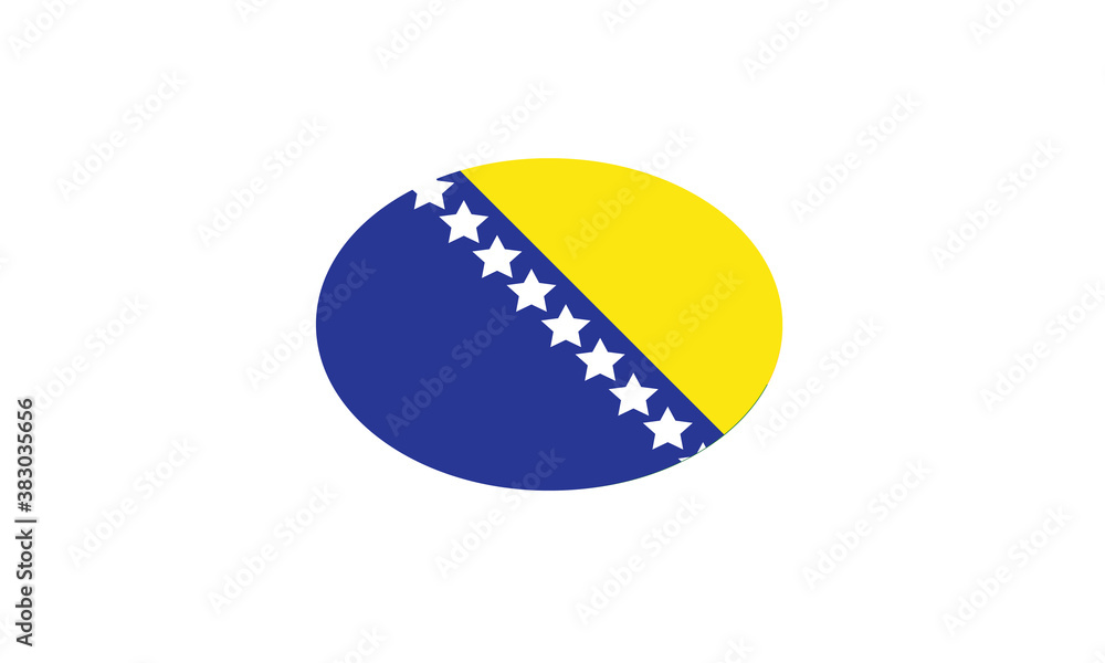 Bosnia and Herzegovina flag oval circle vector illustration