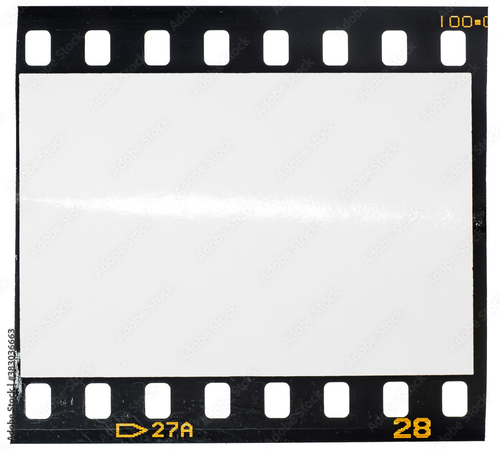 Vintage 35mm film stock for still photography or motion picture. Isolated on white background.