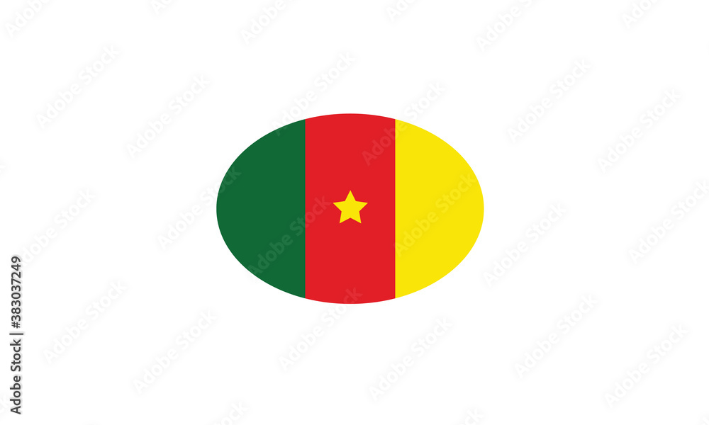 Cameroon flag oval circle vector illustration Cameroon flag oval circle vector illustration