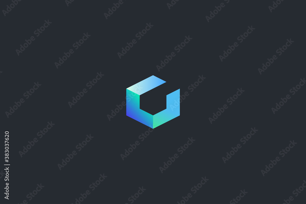Minimal Geometrical Abstract Letter G Dark Background Logo Template Minimal Geometrical Abstract Letter G Dark Background Logo Template