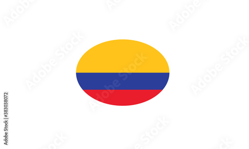 Colombia flag oval circle vector illustration