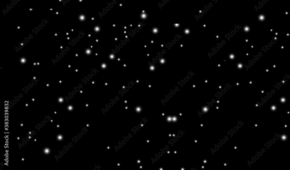 Snowflakes and snow borders on a black background, easy to use material Snowflakes and snow borders on a black background, easy to use material