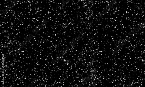 Snowflakes and snow borders on a black background, easy to use material