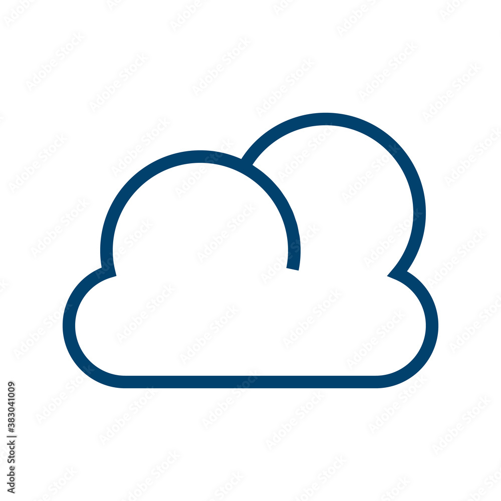 Dark Blue Cloud Icon Design Isolated on White Background Dark Blue Cloud Icon Design Isolated on White Background