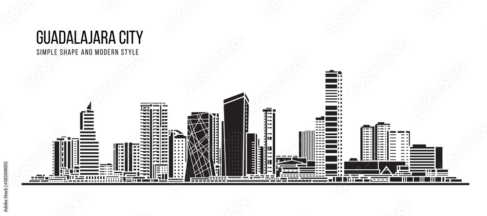 Cityscape Building Abstract shape and modern style art Vector design -  Guadalajara city