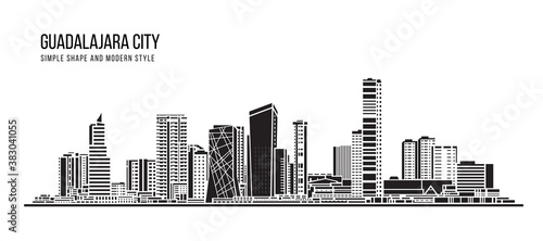 Cityscape Building Abstract shape and modern style art Vector design - Guadalajara city