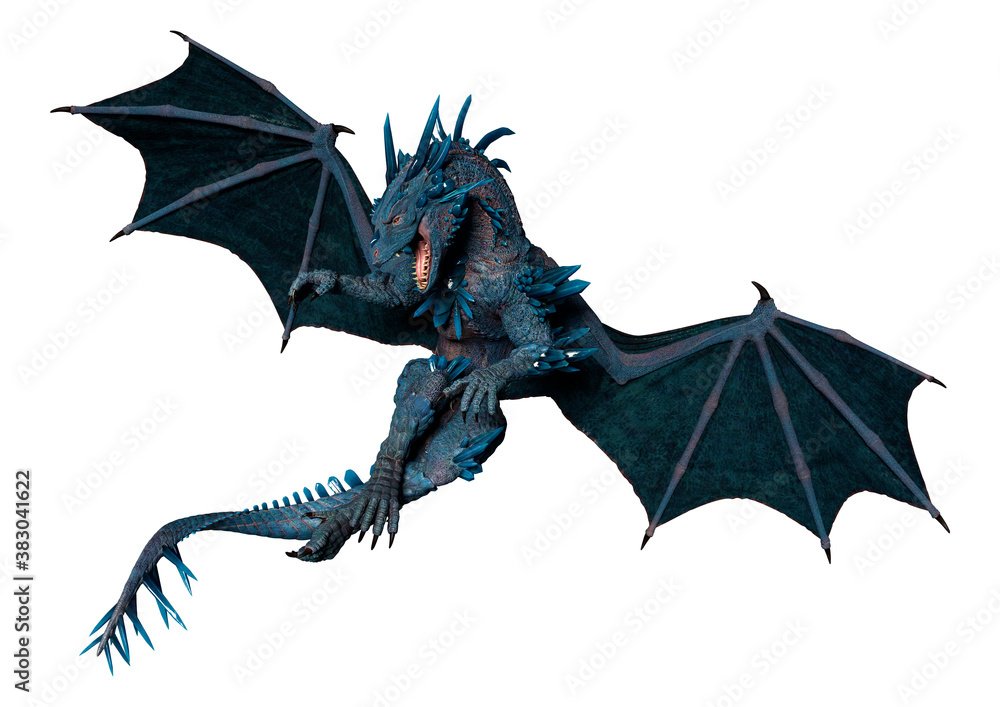 3D Rendering Fairy Tale Dragon on White 3D Rendering Fairy Tale Dragon on White