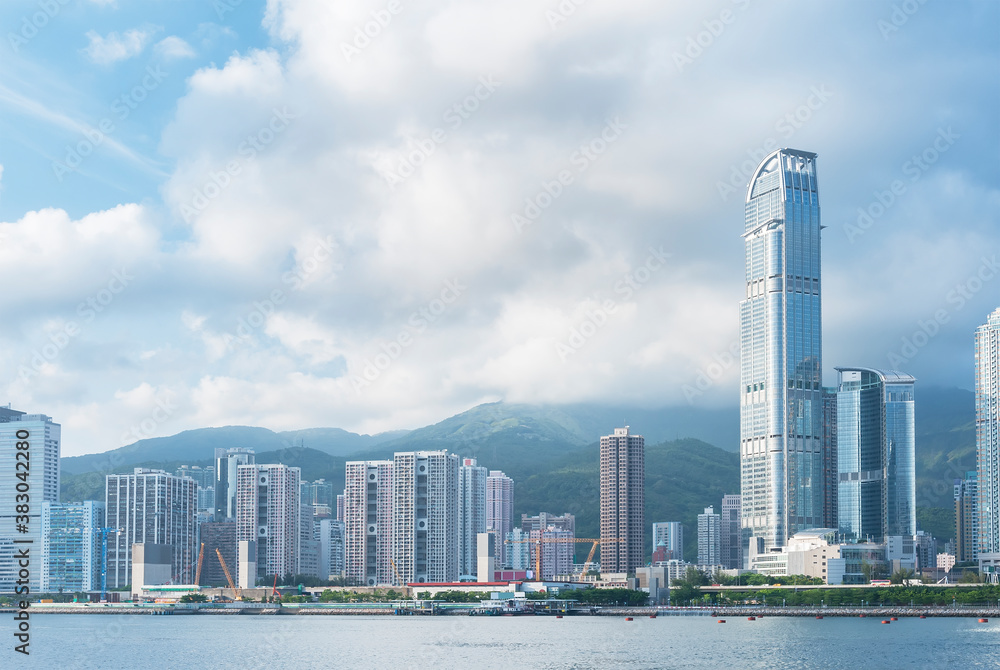 Obraz premium Skyline and harbor of Hong Kong City