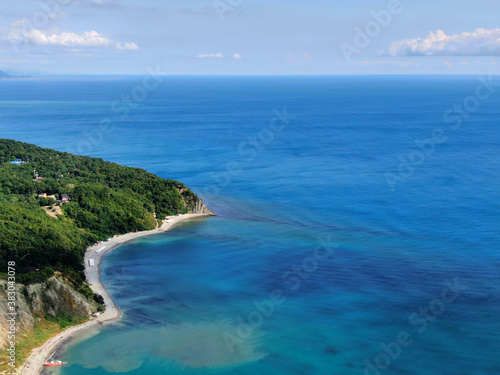 Black sea lagoon coastline aerial lanscape view