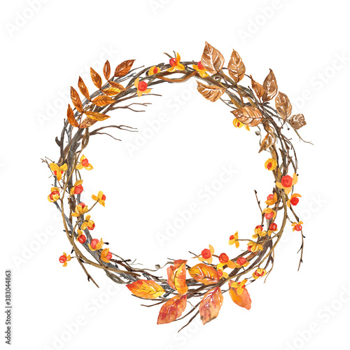 Photos Beautiful fall wreath illustration