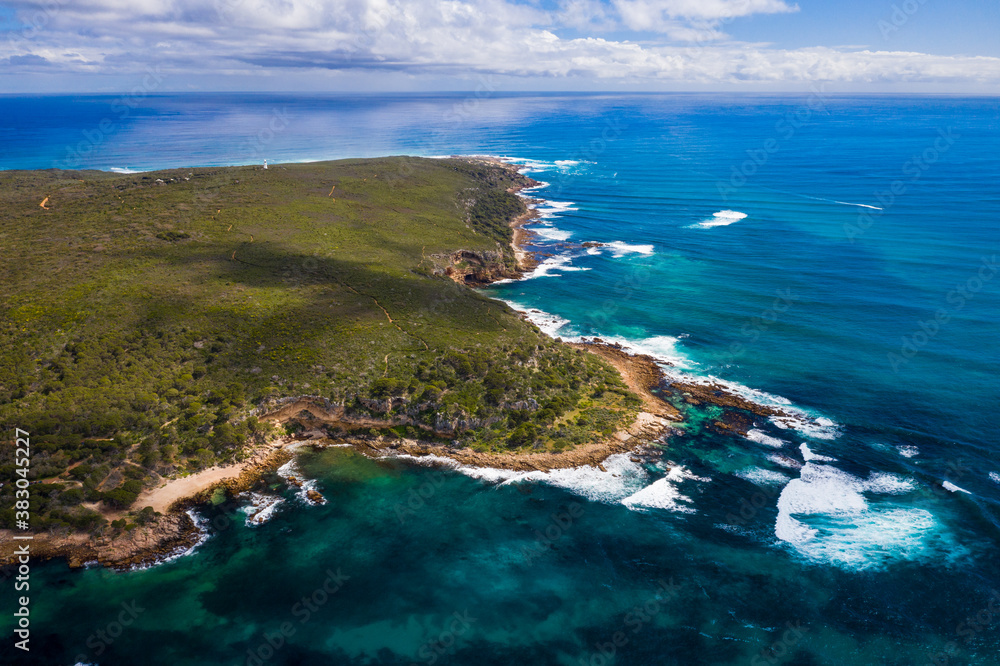 Aerial view of coast line around Cape Naturalist in Western Australia