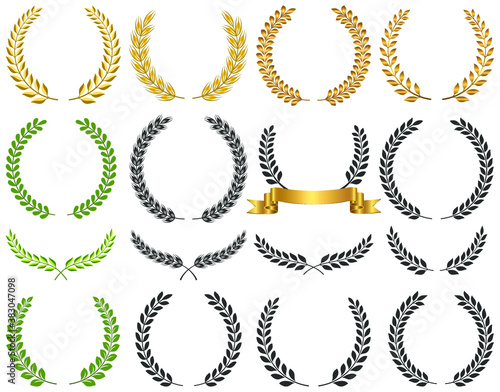 Laurel wreath vector set