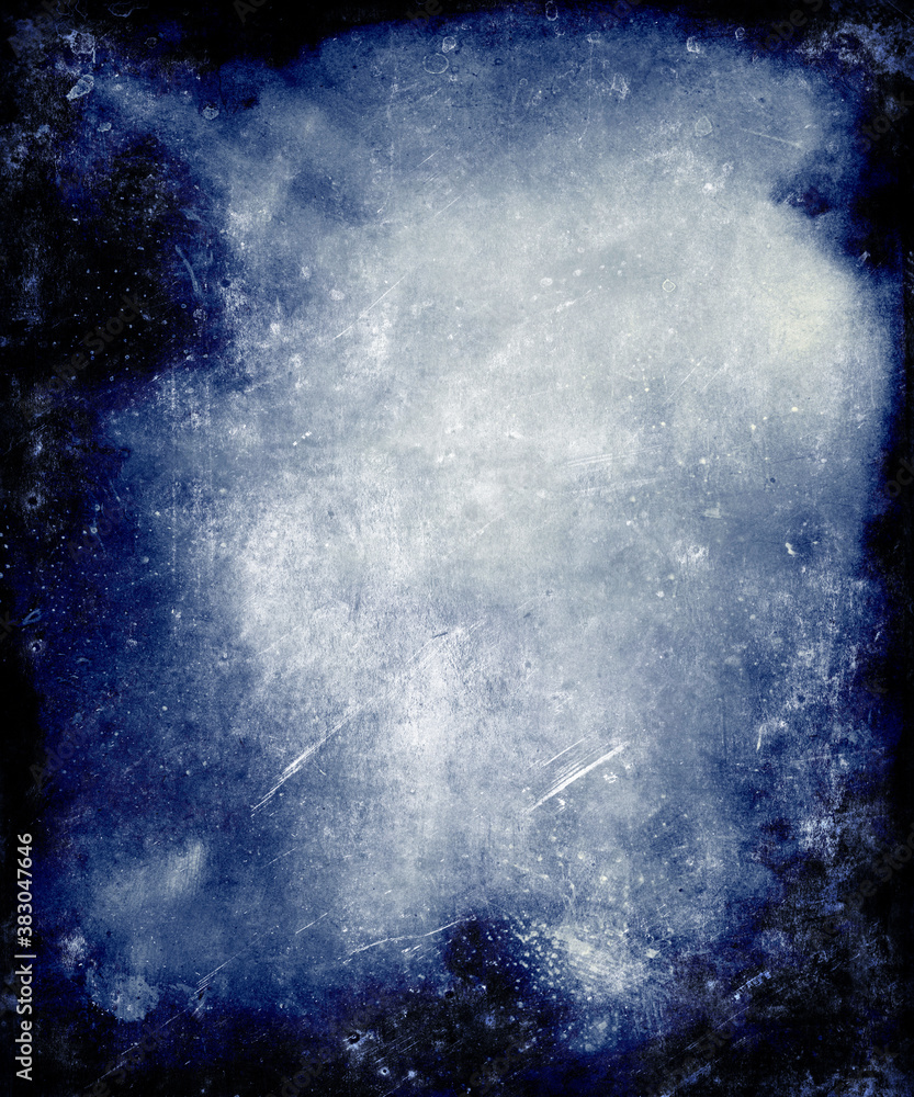 Grunge blue watercolor background, scratched texture