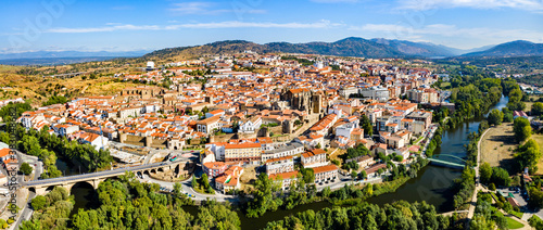 Aerial panorama of Plasencia in the province of Caceres, Extremadura, Western Spain photo