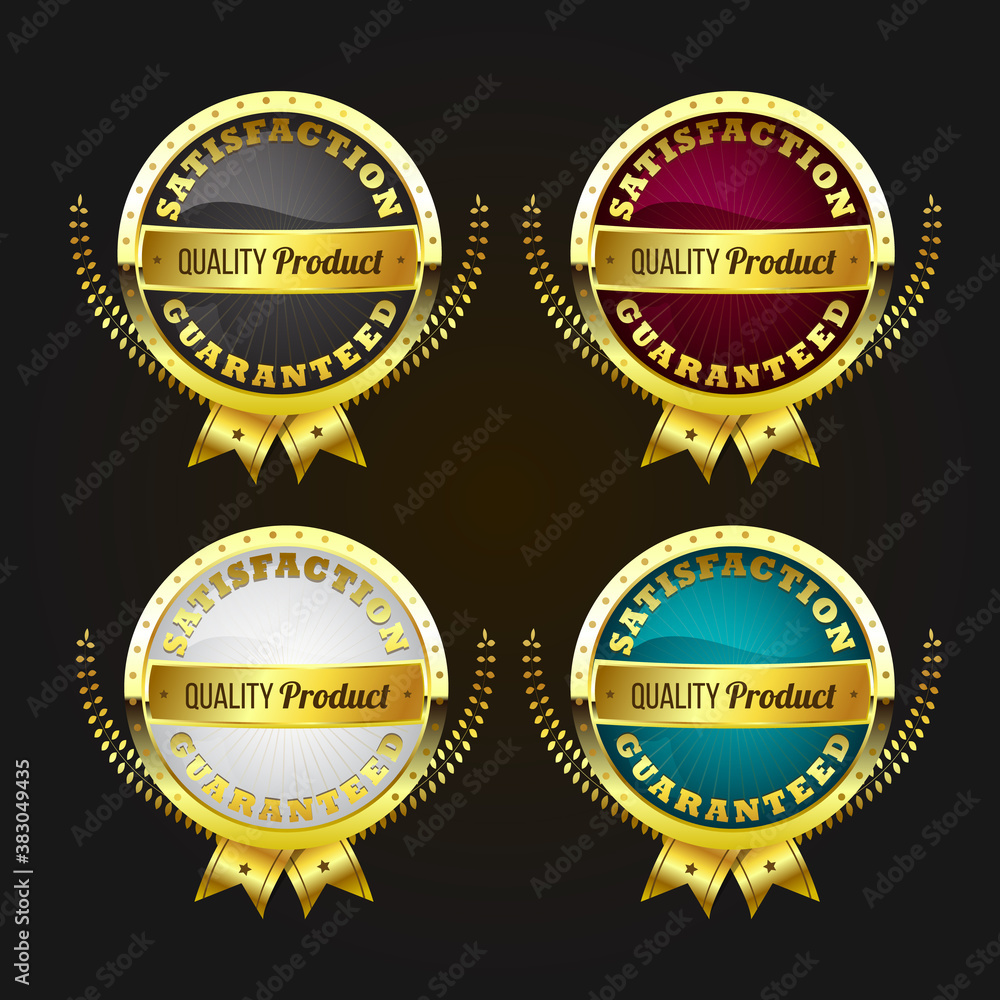 Seal gold badges and labels premium quality