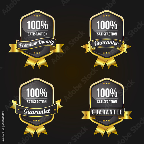 Seal gold badges and labels premium quality