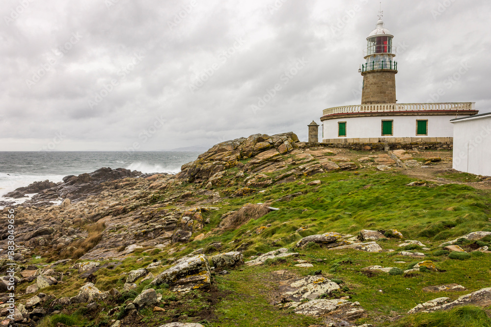 Ribeira, Spain. The lighthouse of Corrubedo in Galicia