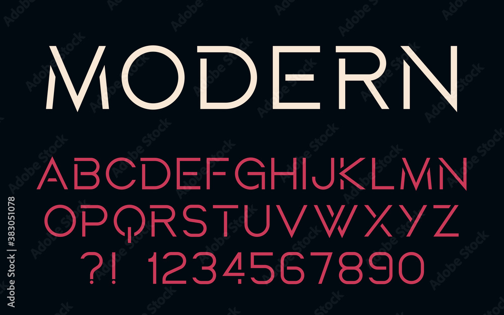 Geometric technology font Modern design