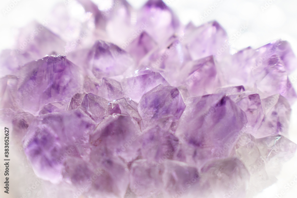 Beautiful Amethyst Gemstone Close Up With White Frame Beautiful Amethyst Gemstone Close Up With White Frame