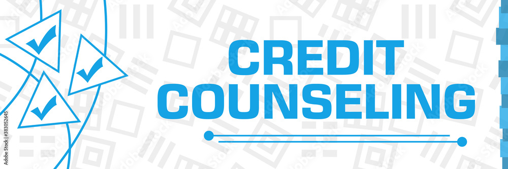 Credit Counseling Tick Marks Blue Curves Triangles Horizontal Credit Counseling Tick Marks Blue Curves Triangles Horizontal