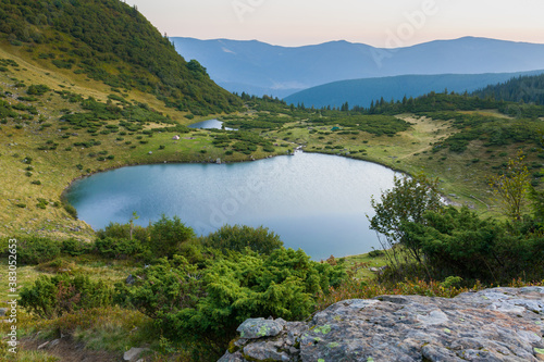 Mountain lake in Carpathians, Ukraine