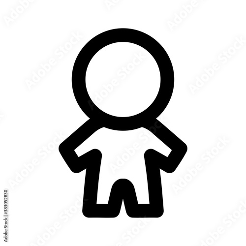Simple man icon in trendy flat style isolated on white background. Black and white boy silhouette. Male person symbol for web site design, logo, app, UI, dress room or washroom, WC (public toilet). 