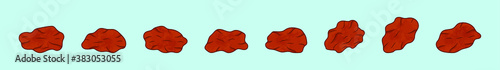 Set of raisin and dry cartoon icon design template with various models. vector illustration isolated on blue background