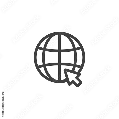   Go to web icon symbol. Website icon symbol illustration on white background