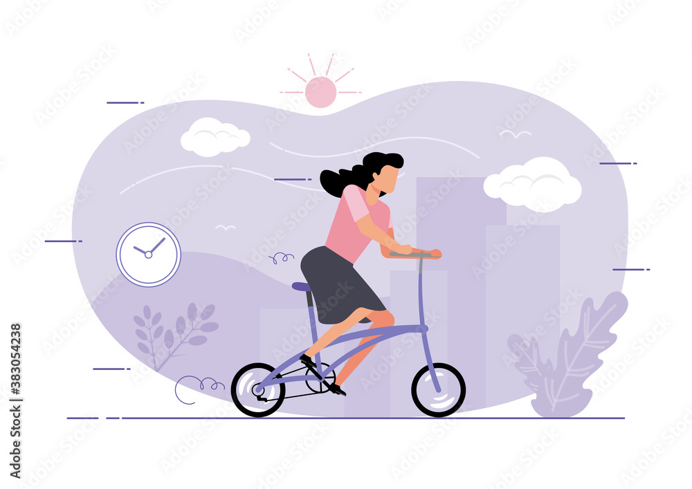 A woman riding a bike A woman riding a bike