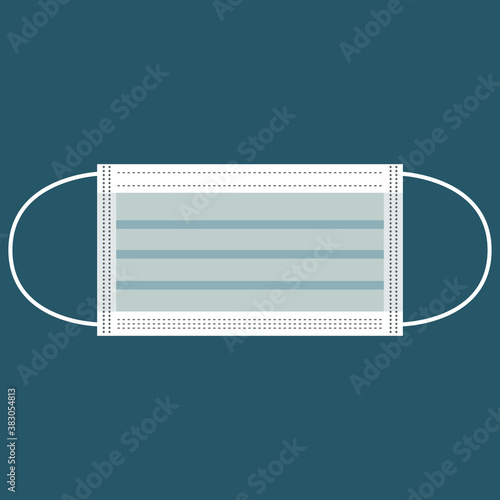 Face covering surgical mask. Vector icon.