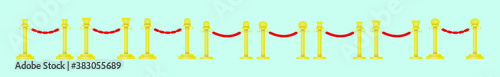 barrier rope cartoon icon design template with various models. vector illustration isolated on blue background