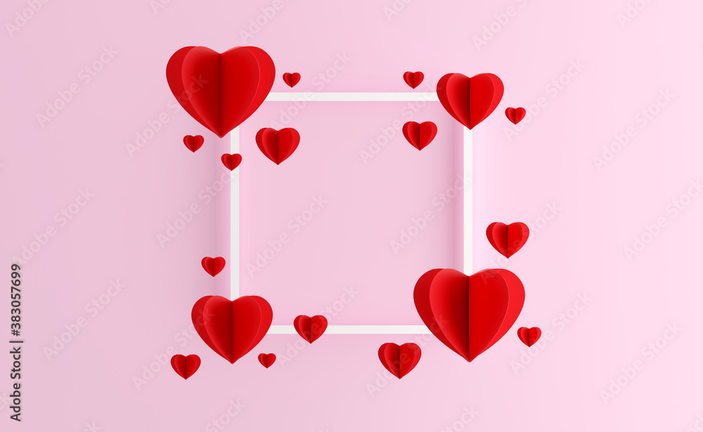 red heart on pink background for Valentine's Day