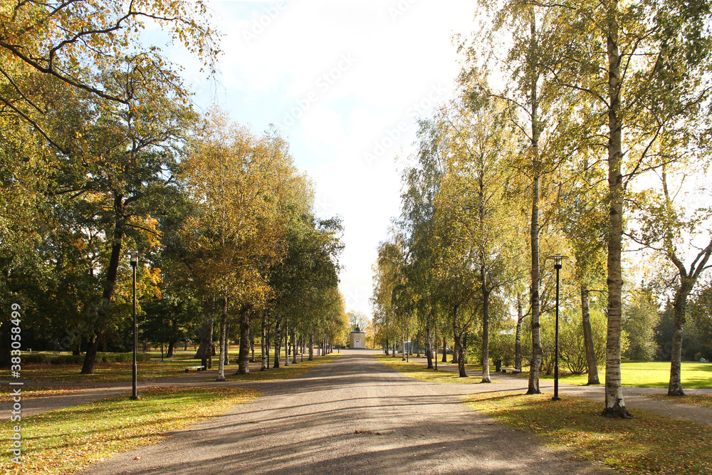 Autumn in Kupittaa Park located in the city of Turku in Finland.