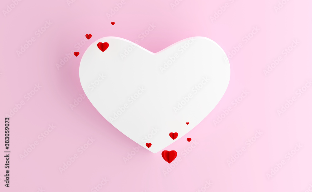 red heart on pink background for Valentine's Day