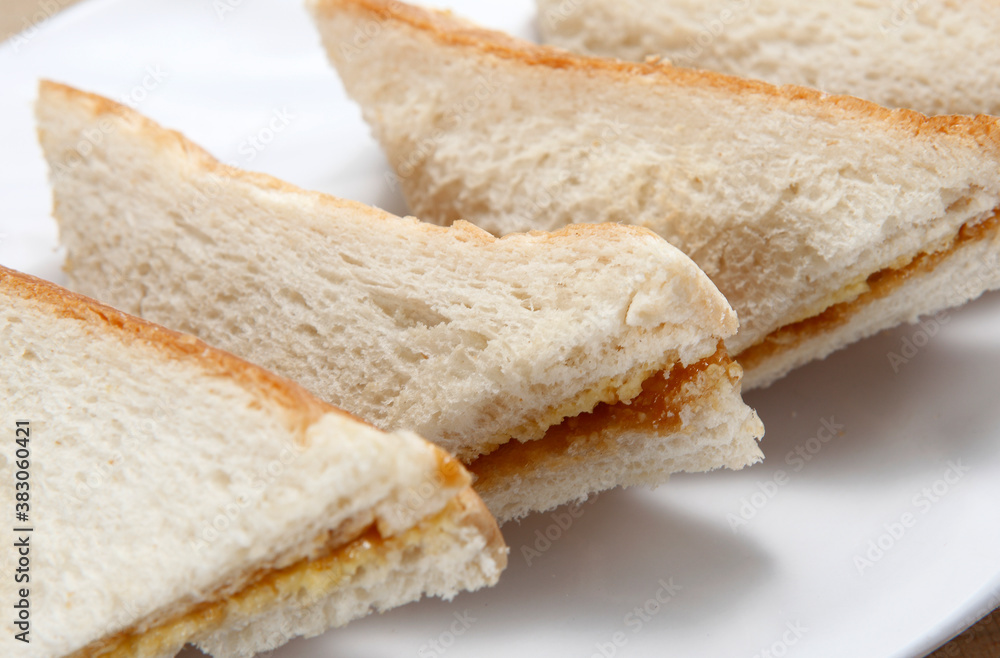 Kaya toast is a well-known snack in Singapore and Malaysia.