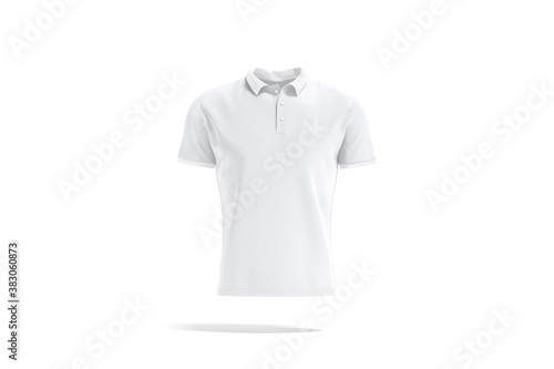 Blank white polo shirt mockup, front view