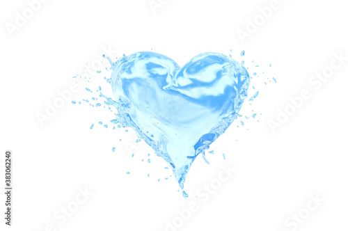  heart of water splashes close up