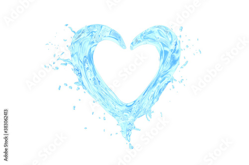  heart of water splashes close up