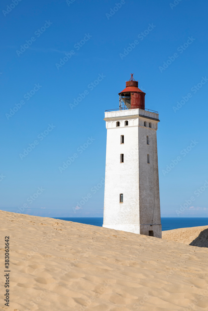 Rubjerk Knude Fyr, famous lighthouse in the North Sea dunes of Denmark